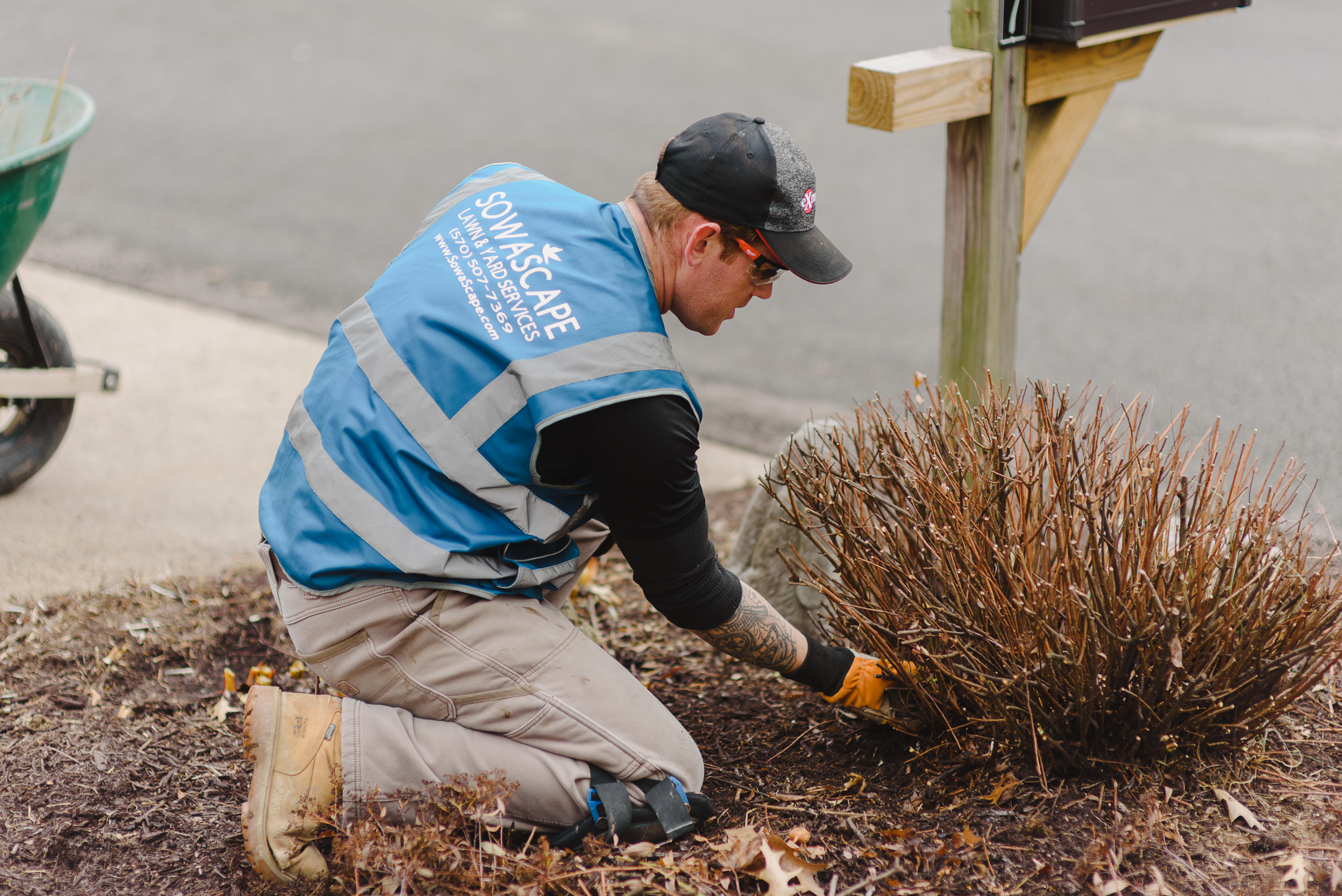 SowaScape crew detail-pruning a shrub